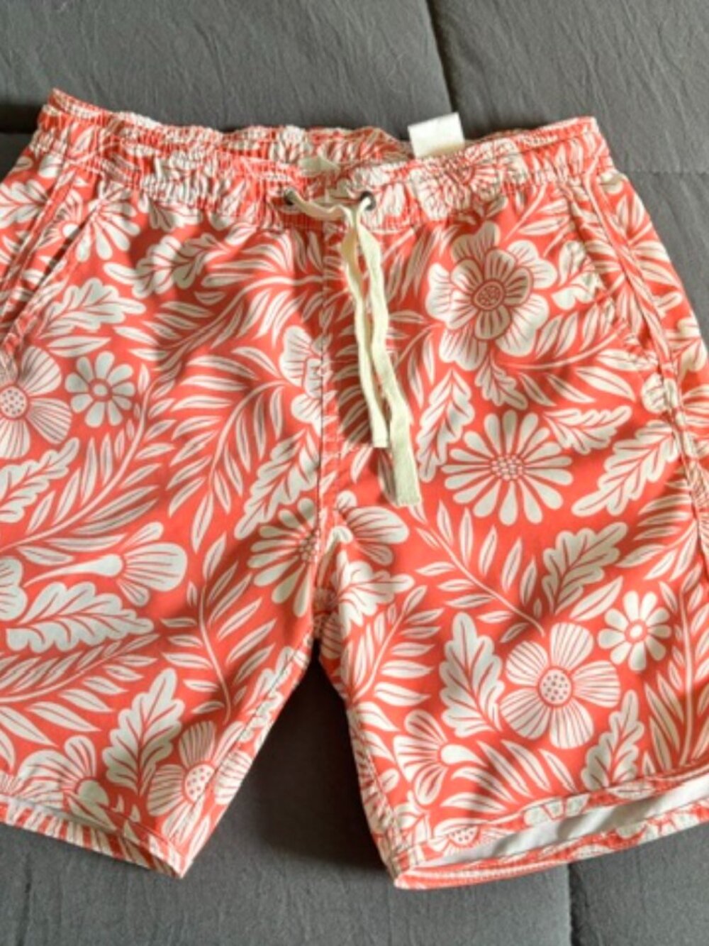 Fair Harbor Palm Tree Lined Swim Trunks Youth Small